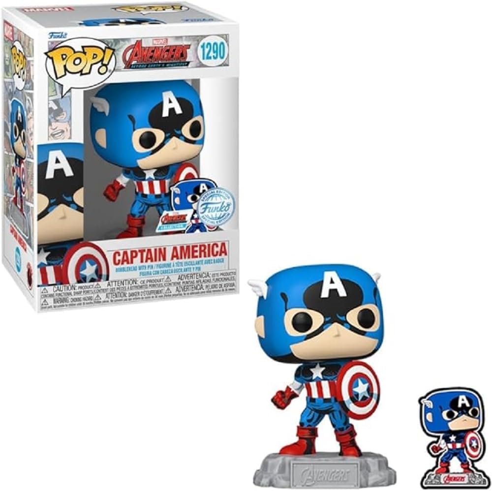 Funko Pop! & Pin: Los Vengadores: 60 Aniversario, Capitán América con Pin