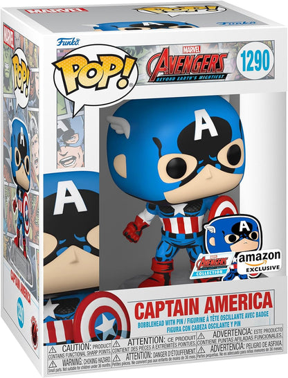 Funko Pop! & Pin: Los Vengadores: 60 Aniversario, Capitán América con Pin